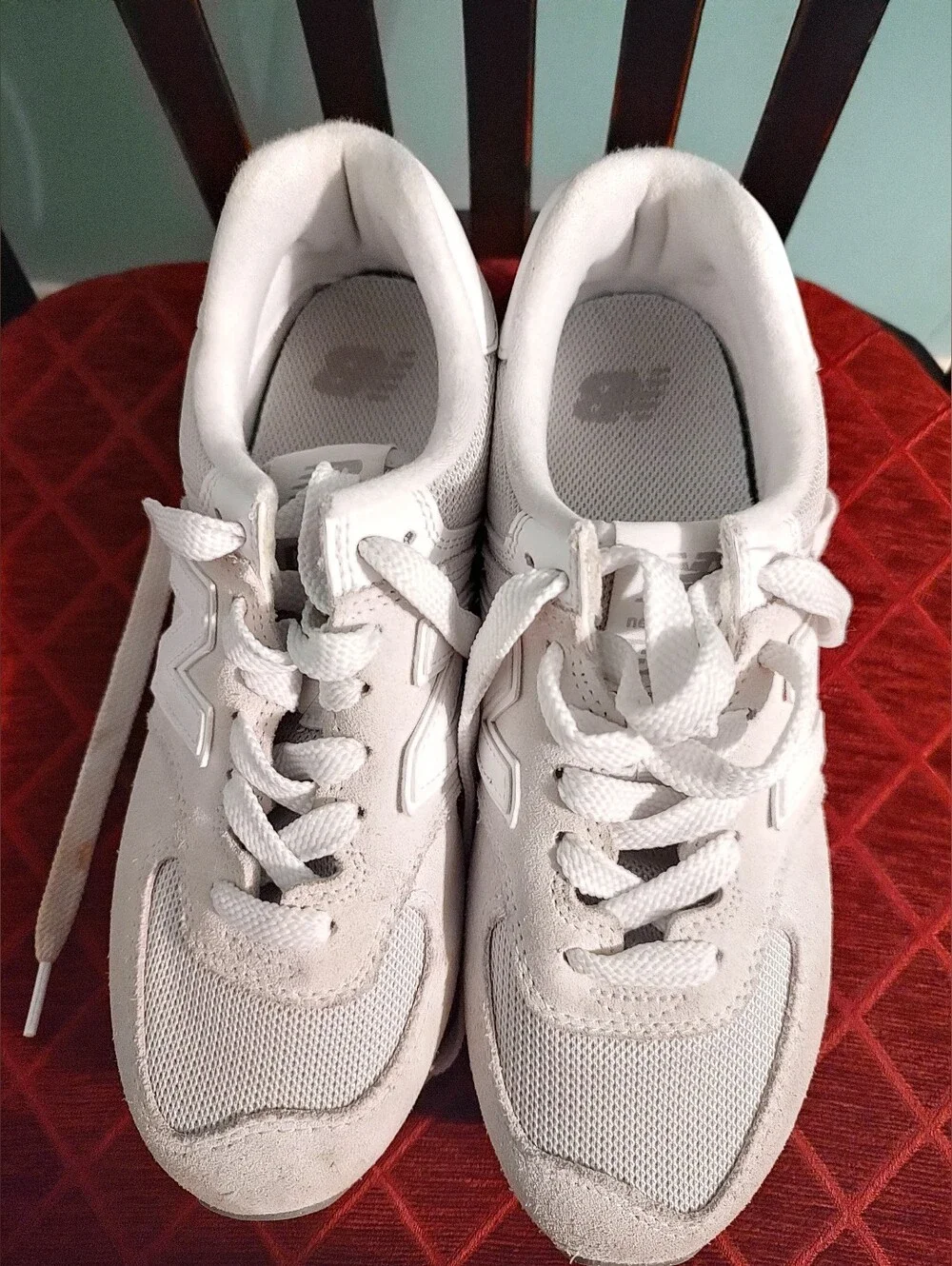 New Balance 574  Women’s Platform Sneakers - Reflection/Rain Cloud/White Womens8